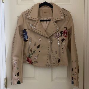 Blank NYC Floral Leather Jacket